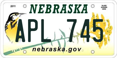 NE license plate APL745