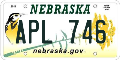 NE license plate APL746