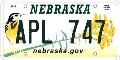 NE license plate APL747
