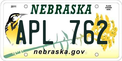 NE license plate APL762