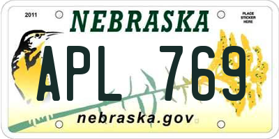 NE license plate APL769