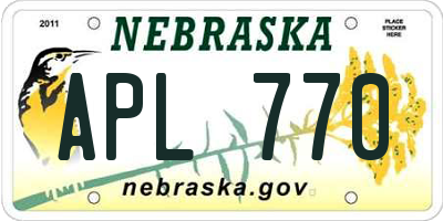NE license plate APL770