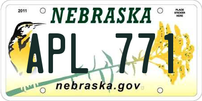 NE license plate APL771