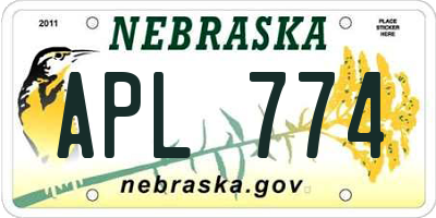 NE license plate APL774