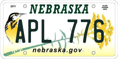 NE license plate APL776