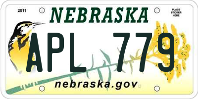 NE license plate APL779