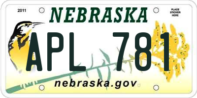 NE license plate APL781