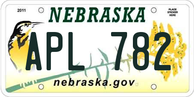 NE license plate APL782