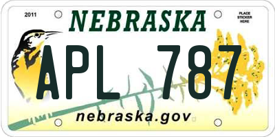 NE license plate APL787