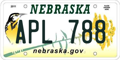 NE license plate APL788