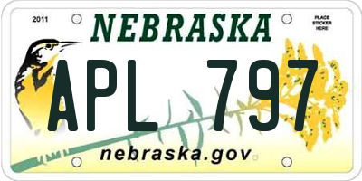 NE license plate APL797