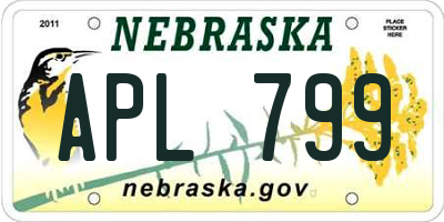 NE license plate APL799