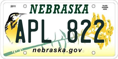 NE license plate APL822