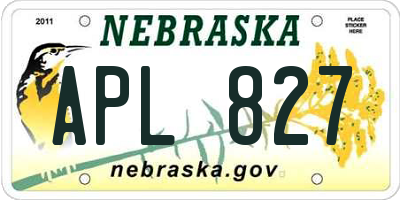 NE license plate APL827