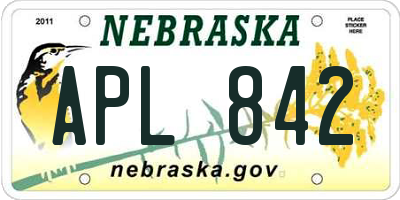 NE license plate APL842