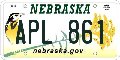 NE license plate APL861