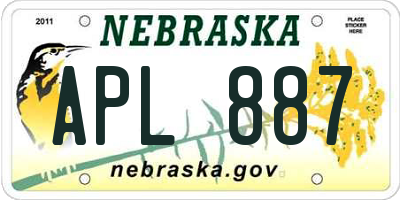 NE license plate APL887