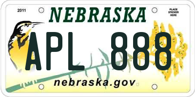 NE license plate APL888