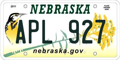 NE license plate APL927