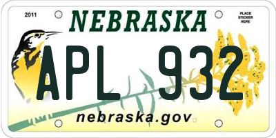 NE license plate APL932