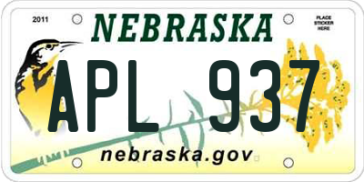 NE license plate APL937