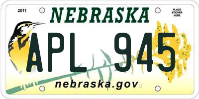 NE license plate APL945