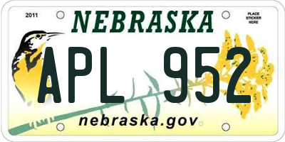 NE license plate APL952