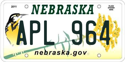 NE license plate APL964
