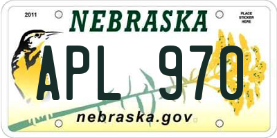 NE license plate APL970