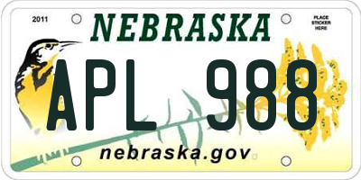 NE license plate APL988