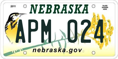 NE license plate APM024