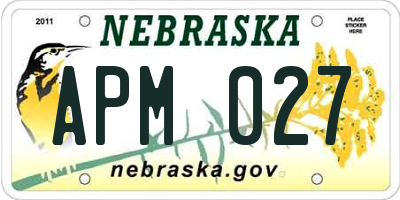 NE license plate APM027