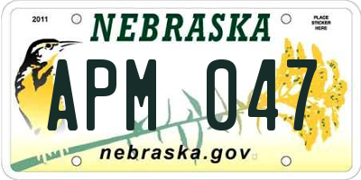 NE license plate APM047