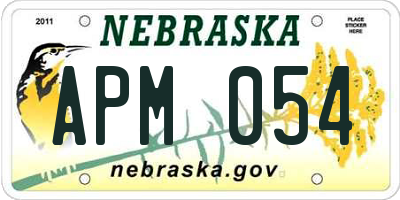 NE license plate APM054
