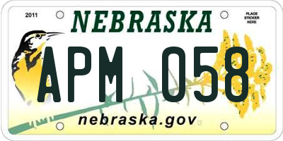 NE license plate APM058