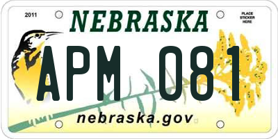 NE license plate APM081