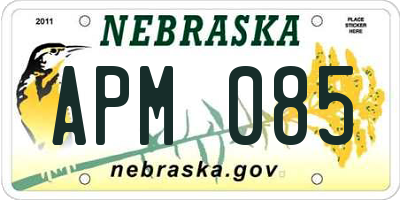 NE license plate APM085