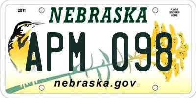 NE license plate APM098