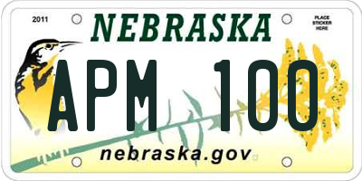 NE license plate APM100
