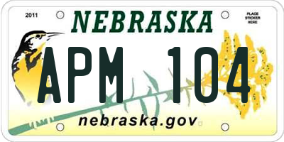 NE license plate APM104
