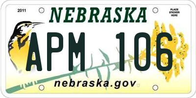 NE license plate APM106