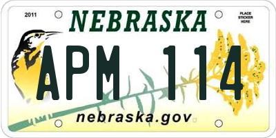 NE license plate APM114