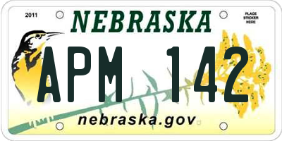 NE license plate APM142