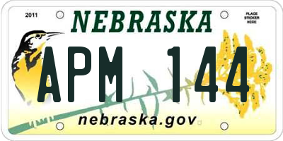 NE license plate APM144
