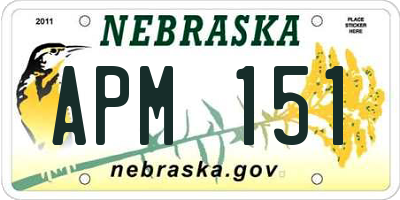 NE license plate APM151