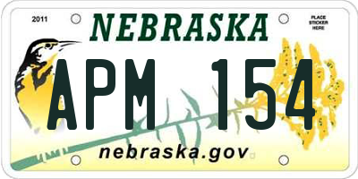 NE license plate APM154