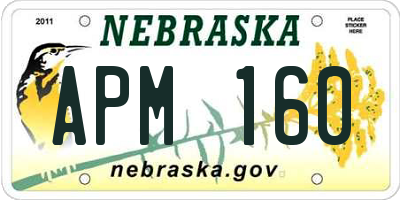 NE license plate APM160