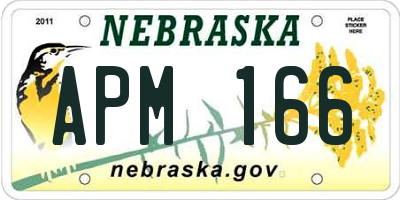NE license plate APM166