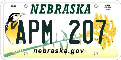 NE license plate APM207