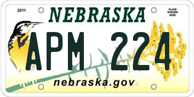 NE license plate APM224
